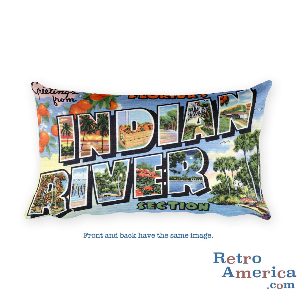Greetings from Indian River Florida Throw Pillow