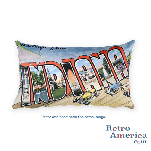 Greetings from Indiana Throw Pillow 2