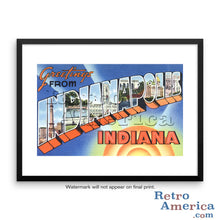 Greetings from Indianapolis Indiana IN 2 Postcard Framed Wall Art