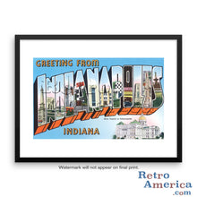 Greetings from Indianapolis Indiana IN 3 Postcard Framed Wall Art