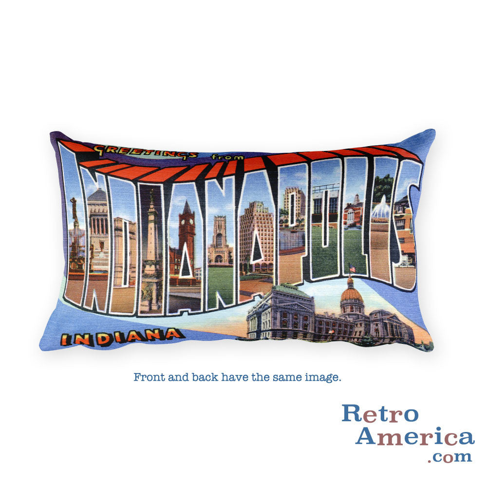 Greetings from Indianapolis Indiana Throw Pillow 1