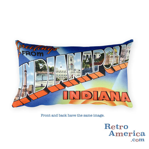 Greetings from Indianapolis Indiana Throw Pillow 2