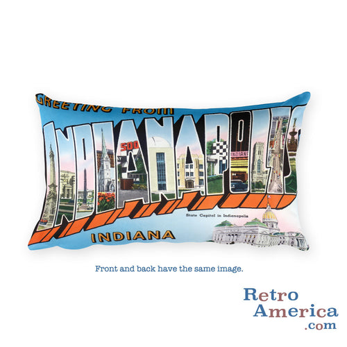 Greetings from Indianapolis Indiana Throw Pillow 3