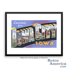 Greetings from Iowa City Ia Postcard Framed Wall Art