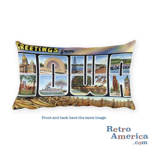 Greetings from Iowa Throw Pillow 2