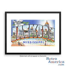 Greetings from Jackson Mississippi Ms Postcard Framed Wall Art