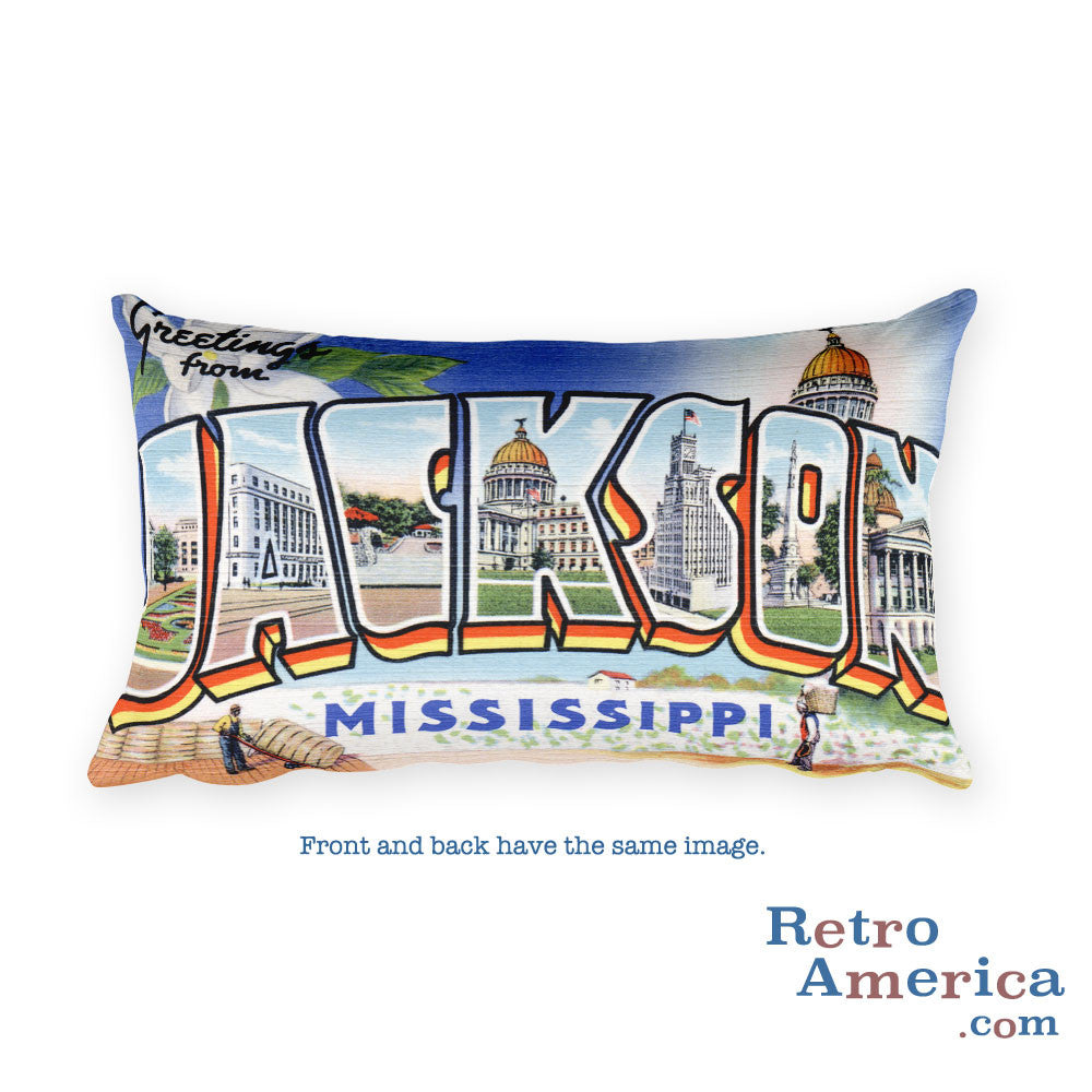 Greetings from Jackson Mississippi Throw Pillow