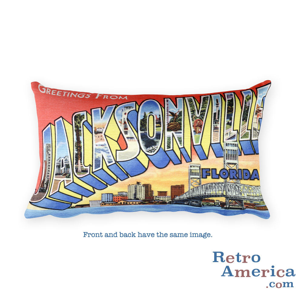 Greetings from Jacksonville Florida Throw Pillow 2