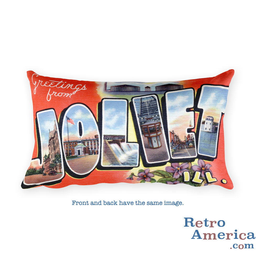 Greetings from Joliet Illinois Throw Pillow