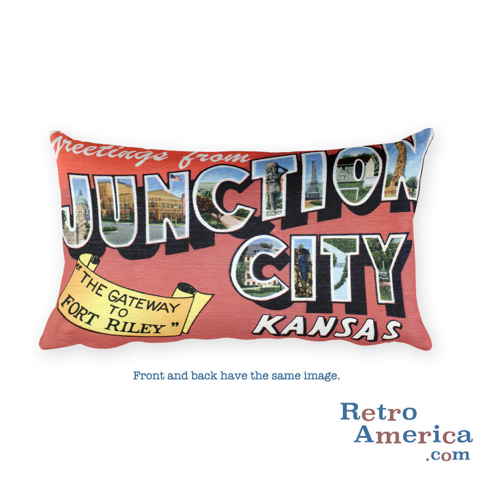 Greetings from Junction City Kansas Throw Pillow