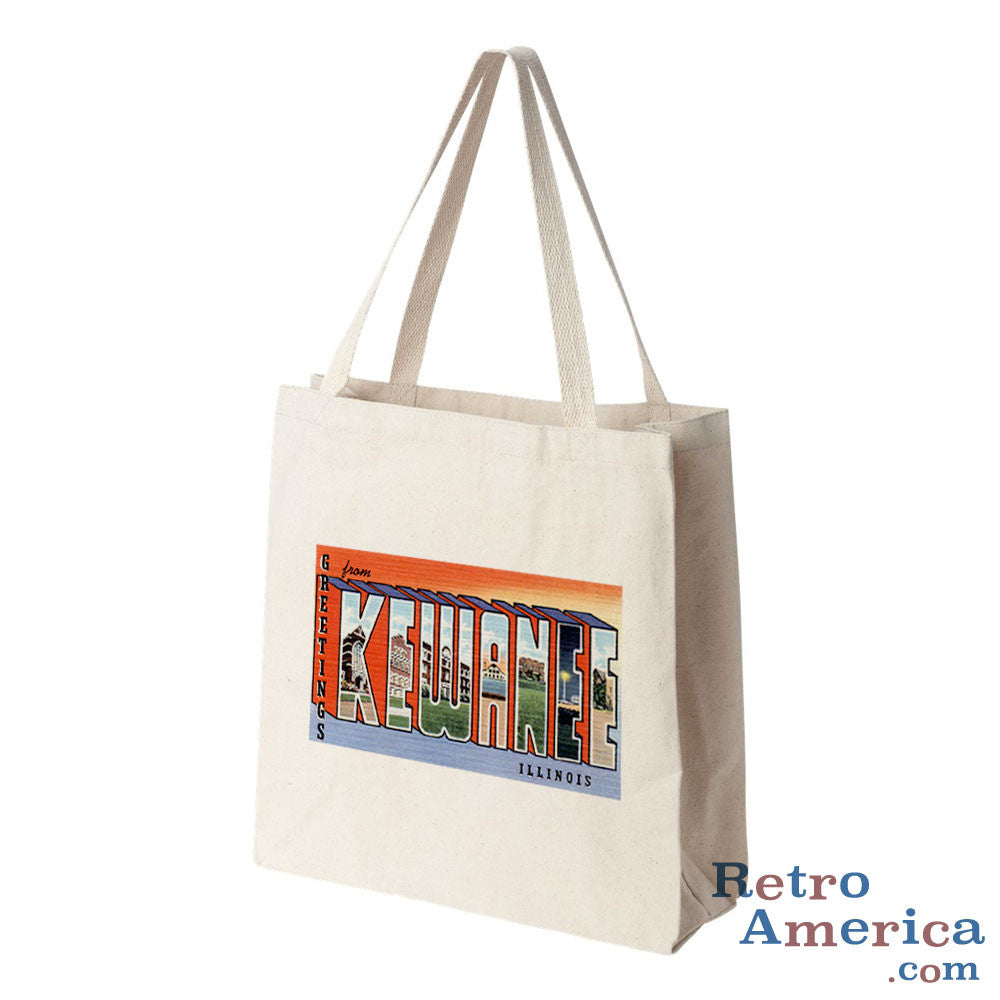 Greetings from Kewanee Illinois IL Postcard Tote Bag