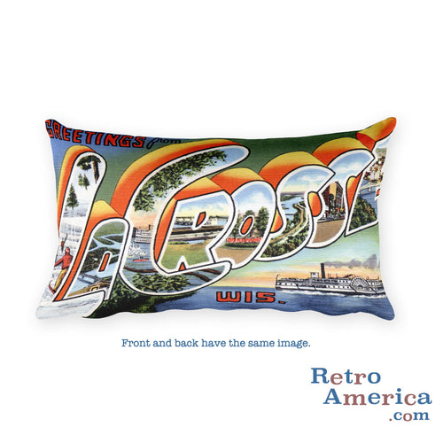 Greetings from La Crosse Wisconsin Throw Pillow