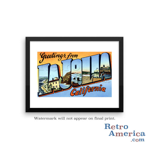 Greetings from La Jolla California CA 1 Postcard Framed Wall Art
