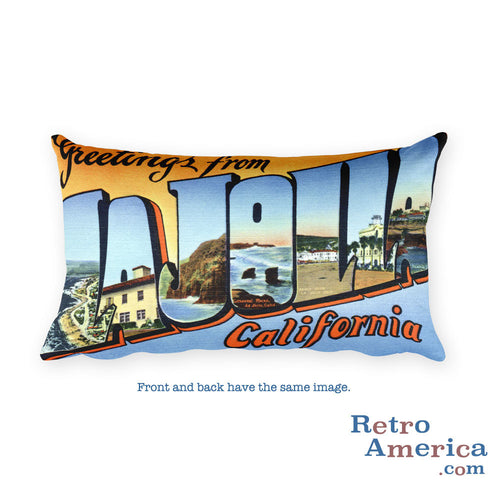 Greetings from La Jolla California Throw Pillow 1