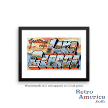Greetings from Lake George New York NY Postcard Framed Wall Art