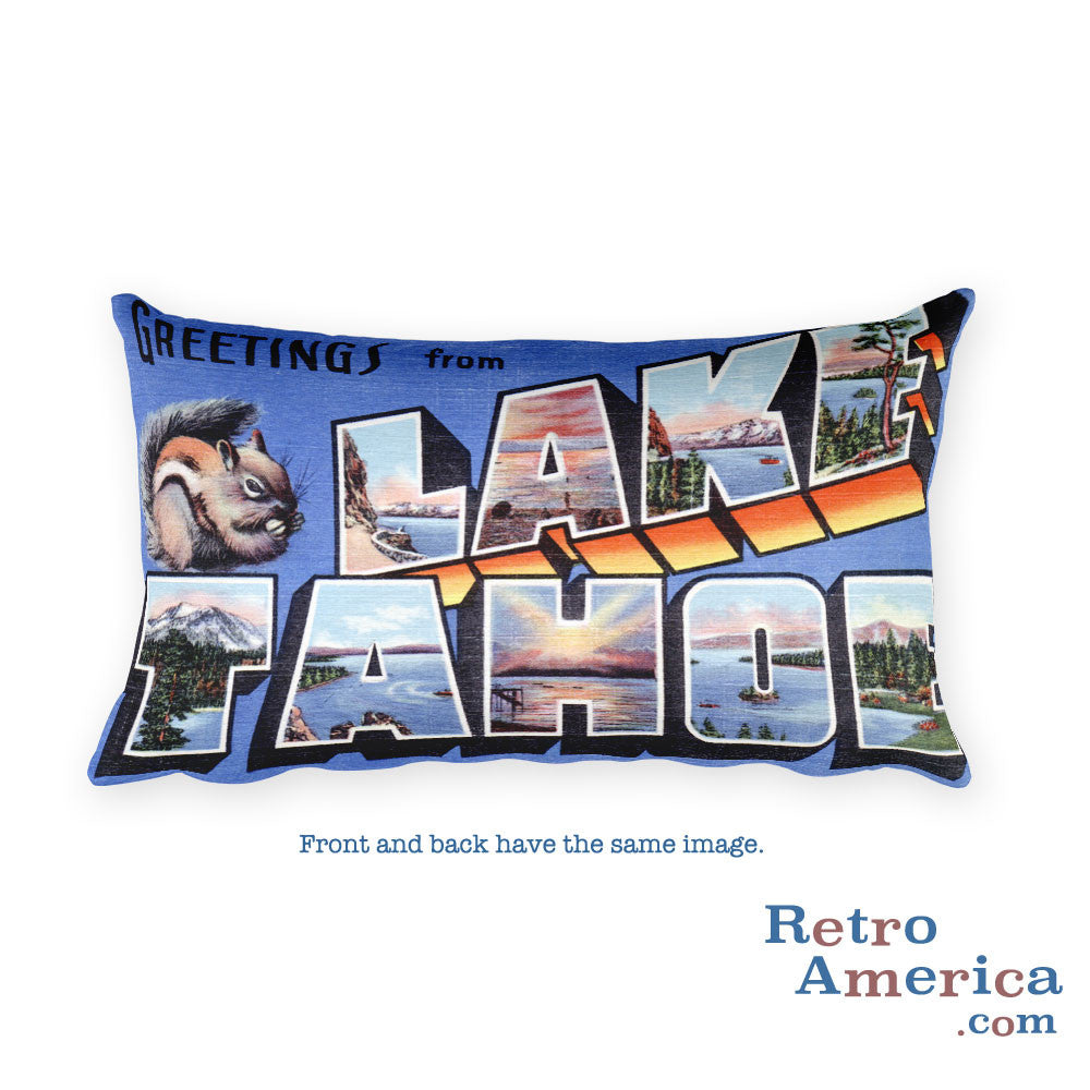 Greetings from Lake Tahoe Nevada Throw Pillow