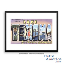 Greetings from Lake Texoma Oklahoma OK Postcard Framed Wall Art
