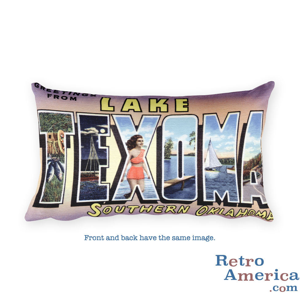 Greetings from Lake Texoma Oklahoma Throw Pillow