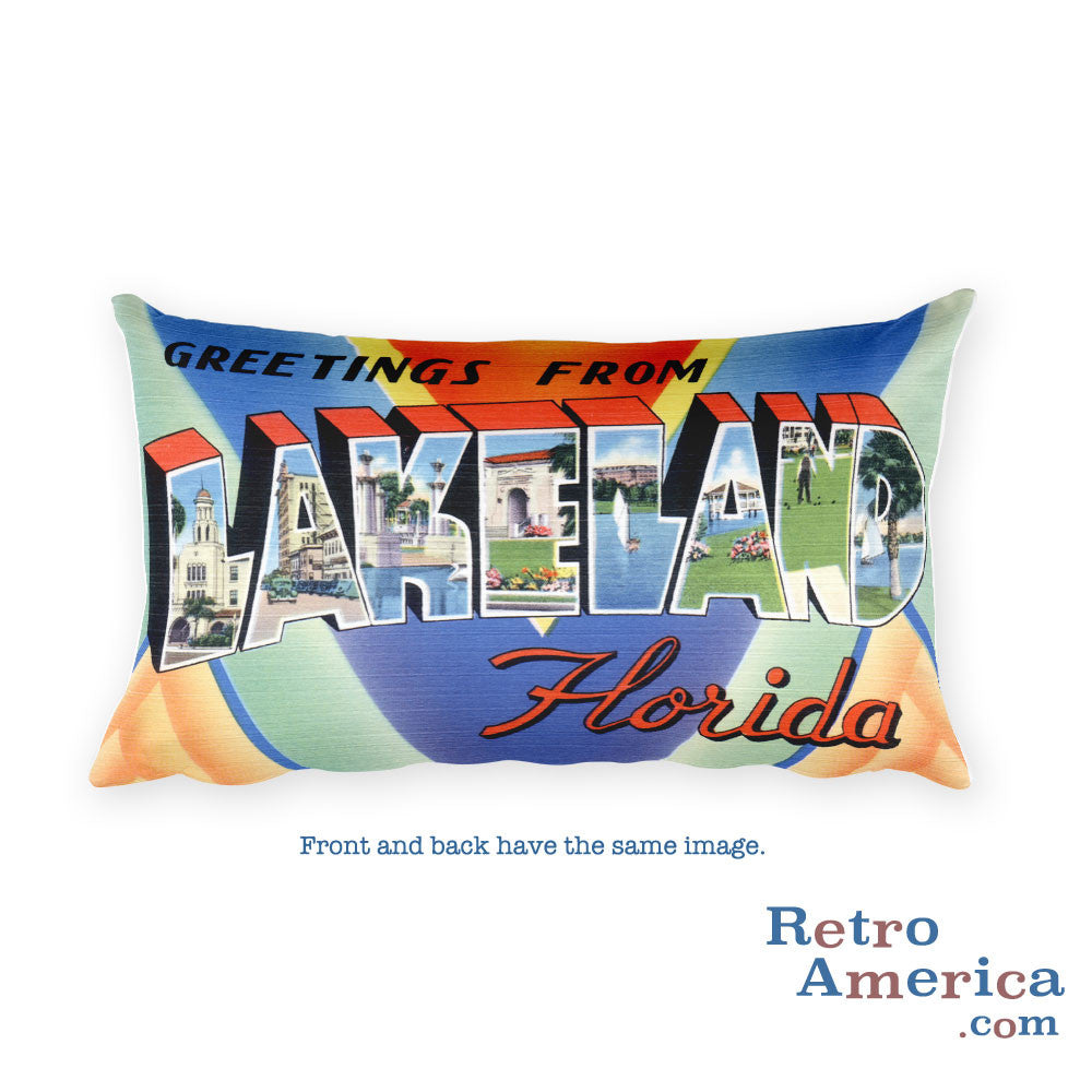 Greetings from Lakeland Florida Throw Pillow