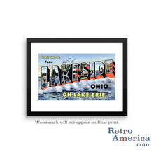 Greetings from Lakeside Ohio OH Postcard Framed Wall Art