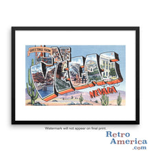 Greetings from Las Vegas Nevada NV 2 Postcard Framed Wall Art