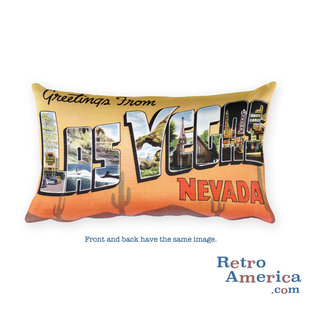 Greetings from Las Vegas Nevada Throw Pillow 1