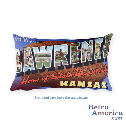 Greetings from Lawrence Kansas Throw Pillow