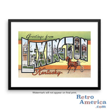 Greetings from Lexington Kentucky KY Postcard Framed Wall Art