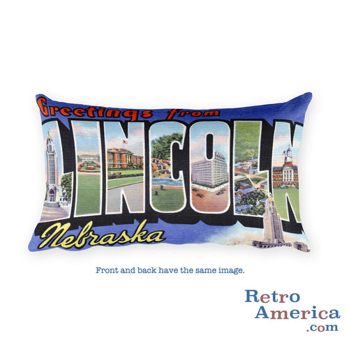 Greetings from Lincoln Nebraska Throw Pillow