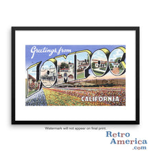 Greetings from Lompoc California CA Postcard Framed Wall Art