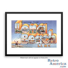 Greetings from Long Beach Long Island New York NY 1 Postcard Framed Wall Art