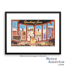 Greetings from Lorain Ohio OH Postcard Framed Wall Art