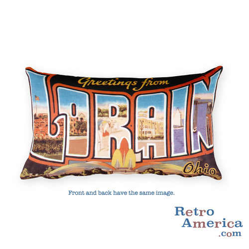 Greetings from Lorain Ohio Throw Pillow