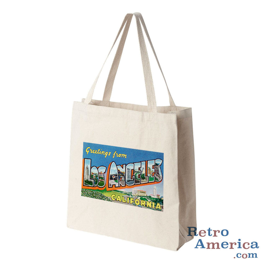 Greetings from Los Angeles California CA 4 Postcard Tote Bag