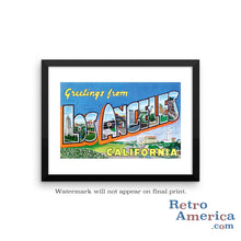 Greetings from Los Angeles California CA 4 Postcard Framed Wall Art