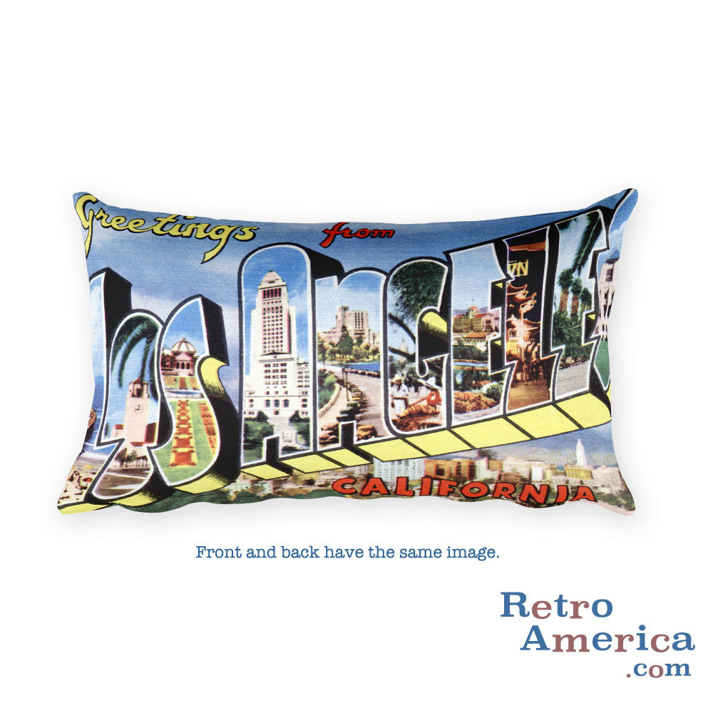 Greetings from Los Angeles California Throw Pillow 3
