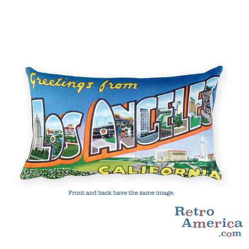 Greetings from Los Angeles California Throw Pillow 4