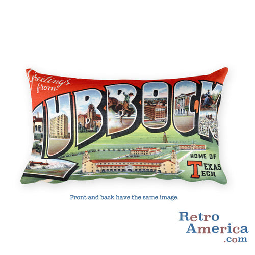 Greetings from Lubbock Texas Throw Pillow