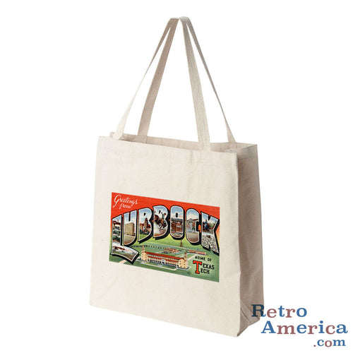 Greetings from Lubbock Texas TX Postcard Tote Bag