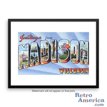 Greetings from Madison Wisconsin WI 1 Postcard Framed Wall Art