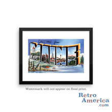 Greetings from Maine ME 2 Postcard Framed Wall Art