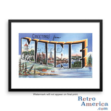 Greetings from Maine ME 2 Postcard Framed Wall Art