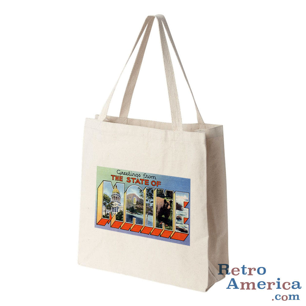Greetings from Maine ME 4 Postcard Tote Bag