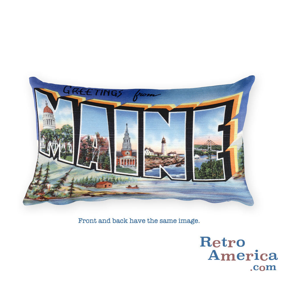 Greetings from Maine Throw Pillow 2