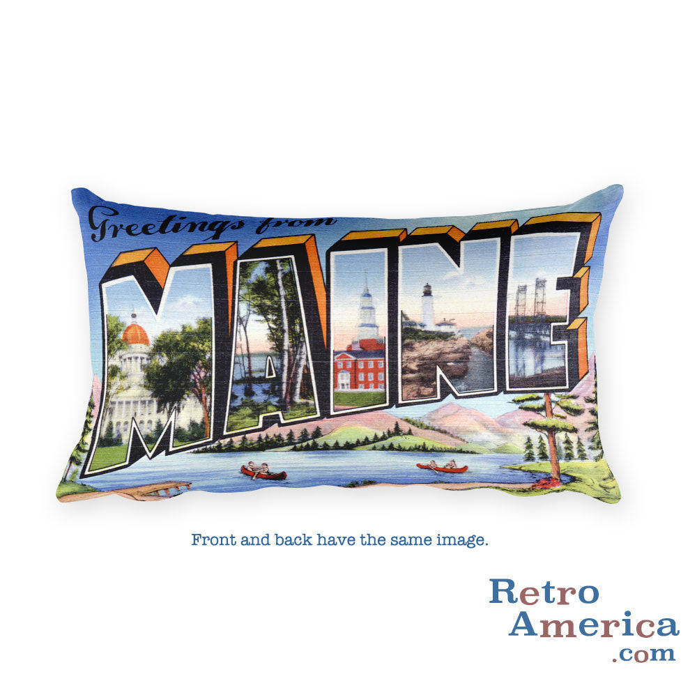 Greetings from Maine Throw Pillow 3
