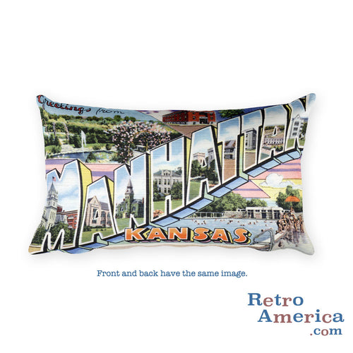 Greetings from Manhattan Kansas Throw Pillow