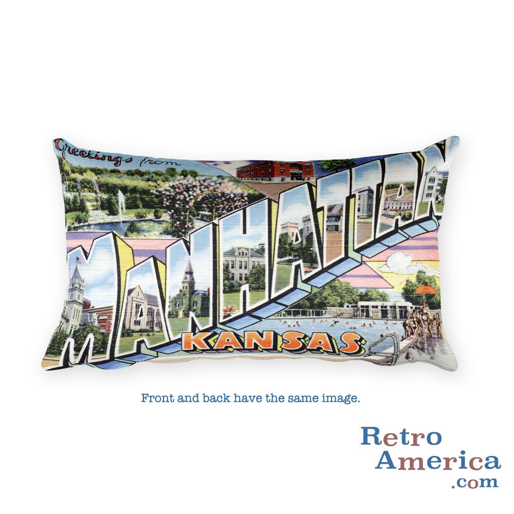 Greetings from Manitowoc And Two Rivers Wisconsin Throw Pillow