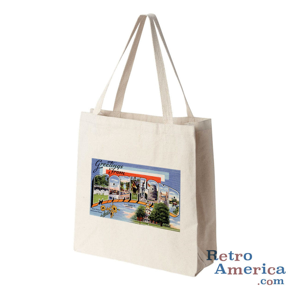 Greetings from Maryland Md 1 Postcard Tote Bag