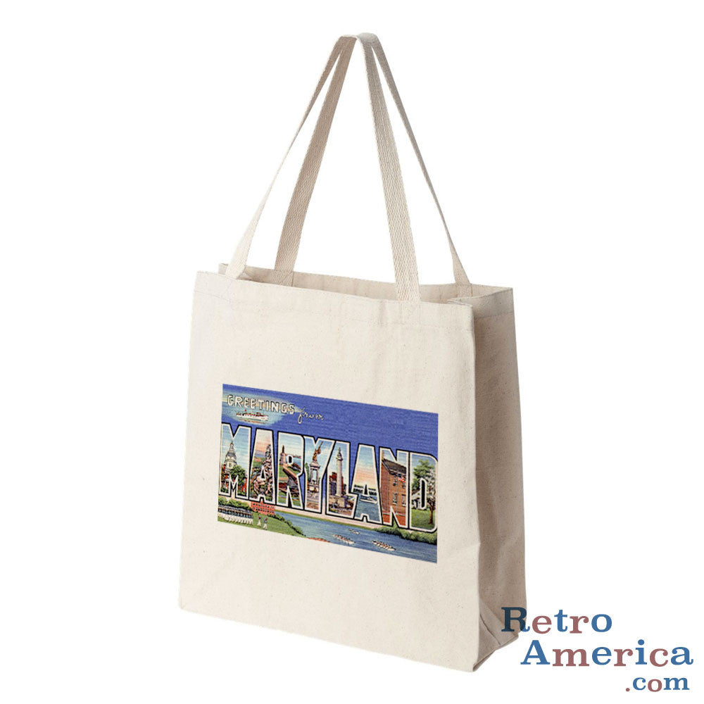 Greetings from Maryland Md 2 Postcard Tote Bag