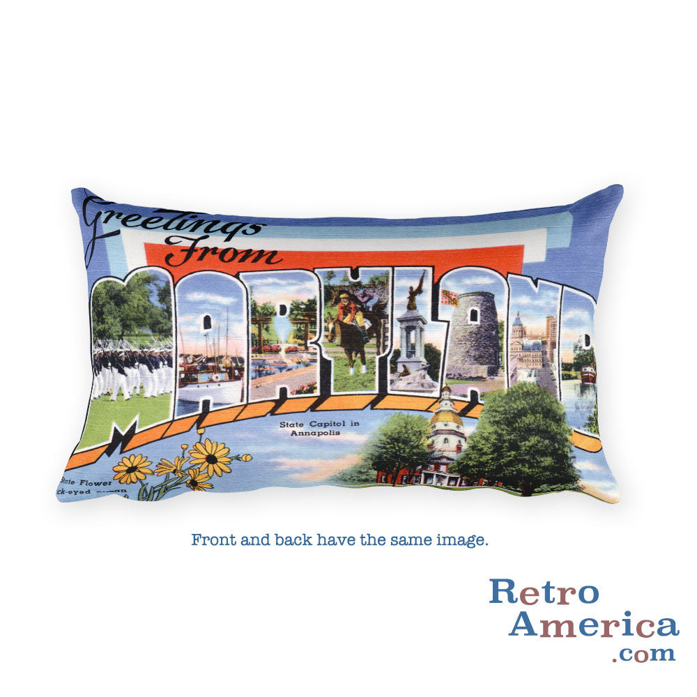 Greetings from Maryland Throw Pillow 1